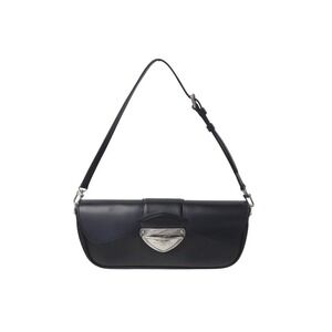 LOUIS VUITTON Pochette Montaigne One Shoulder Hobo bag Epi leather black silver
